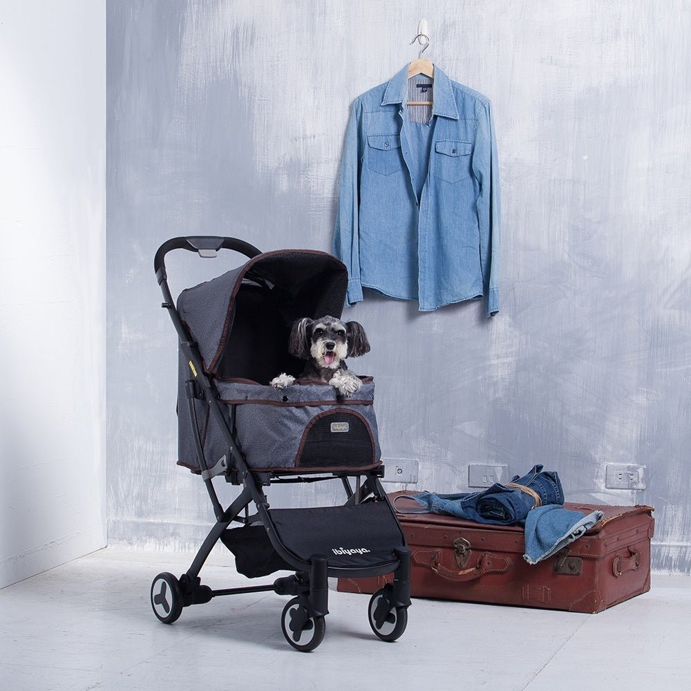 Ibiyaya Speedy Fold Pet Buggy - Gray Jeans