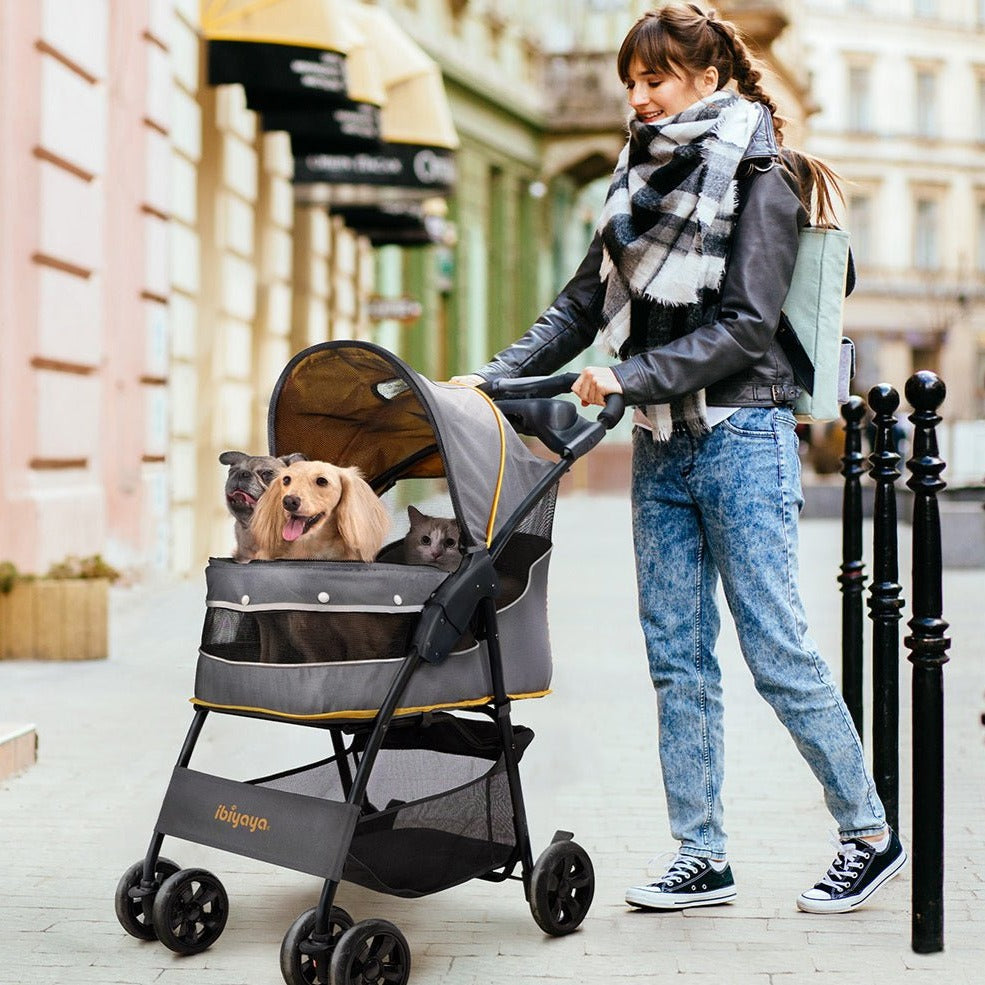 Ibiyaya Cloud 9 Pet Stroller - Mustard Yellow