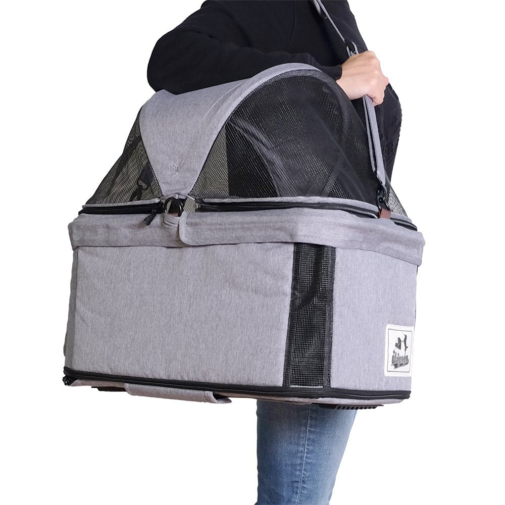 Ibiyaya Travois Tri-fold Pet Travel Stroller System - Nimbus Gray