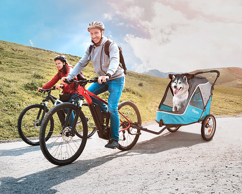 Ibiyaya Happy Pet Trailer/Jogger 2.0 w/Bicycle Attachment - Latte