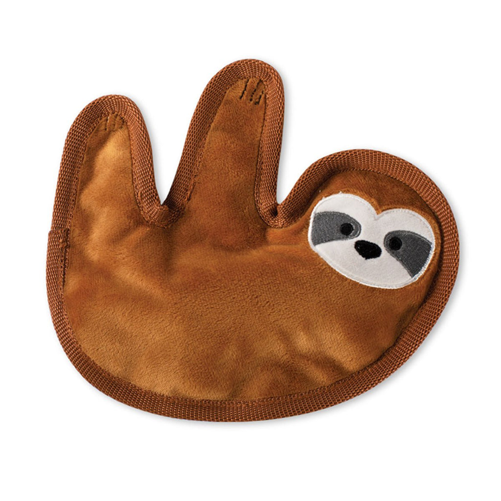 Fringe Studio Sloth Flat No Stuffing Squeaker Dog Toy