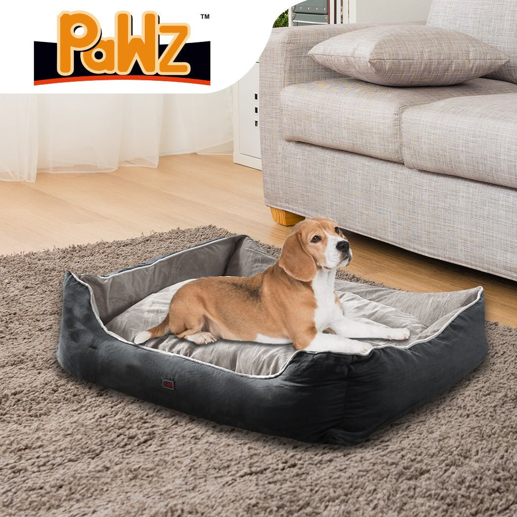 PaWz Pet Bed Mattress Dog Cat Pad Mat Puppy Cushion Soft Warm Washable M Grey