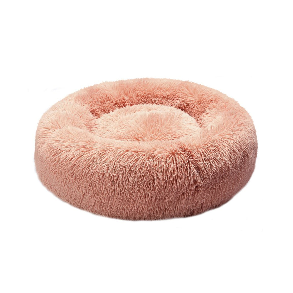 PaWz Soft Plush Donut Calming Bed - Pink - L