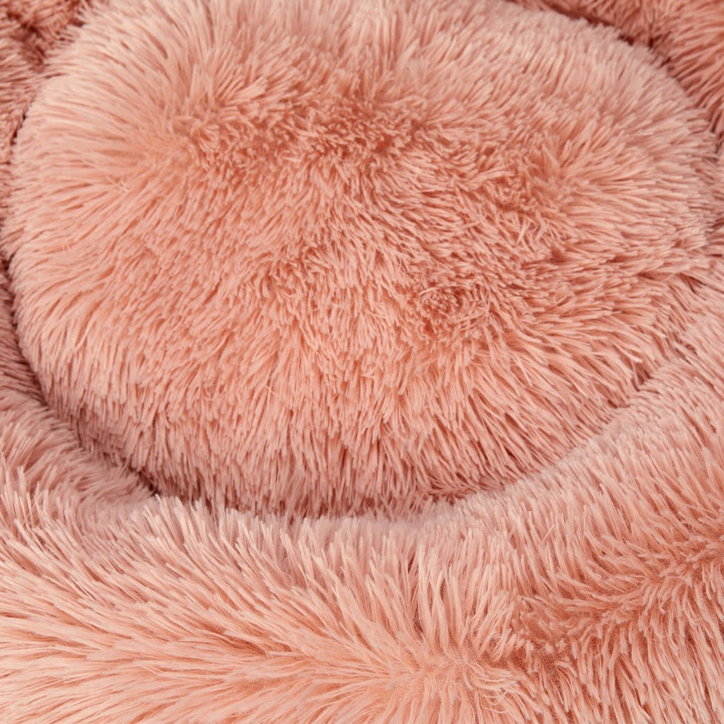 PaWz Soft Plush Donut Calming Bed - Pink - M