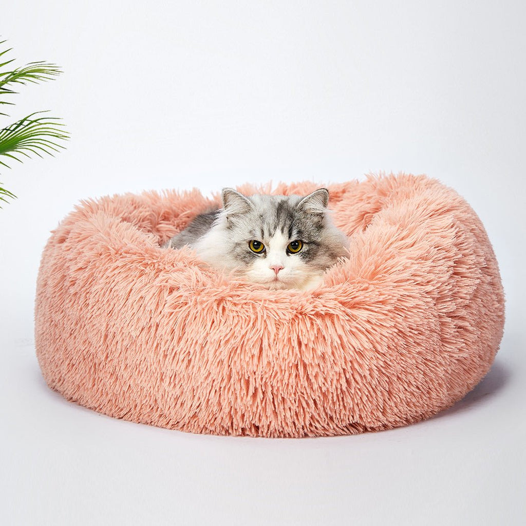 PaWz Soft Plush Donut Calming Bed - Pink - XXL