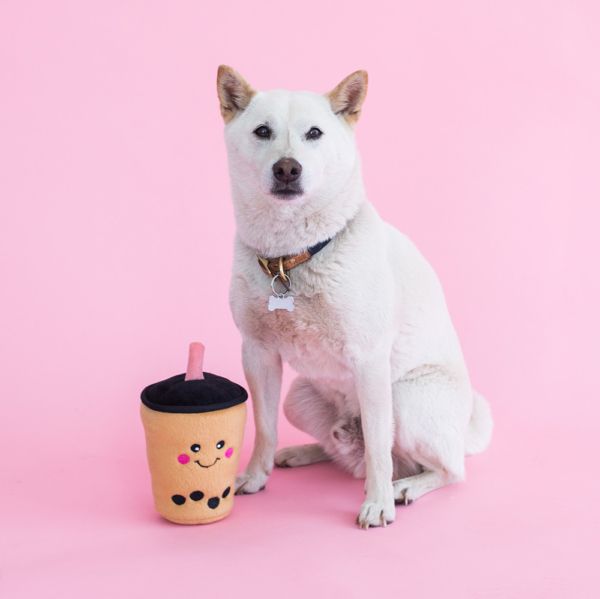 Zippy Paws NomNomz Squeaker Dog Toy - Boba Milk Tea