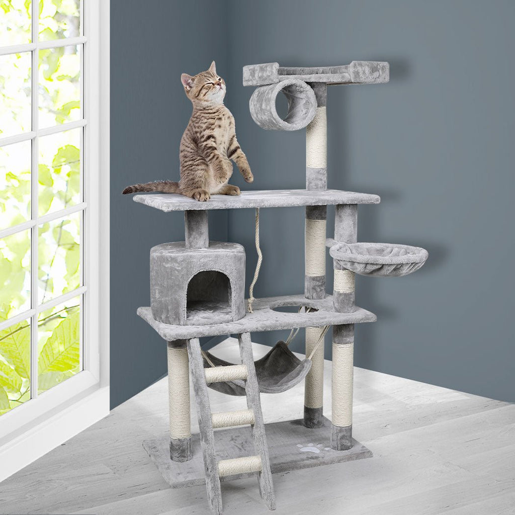 PaWz 1.4M Cat Tree Beastie Scratching Post Condo Tower - Grey