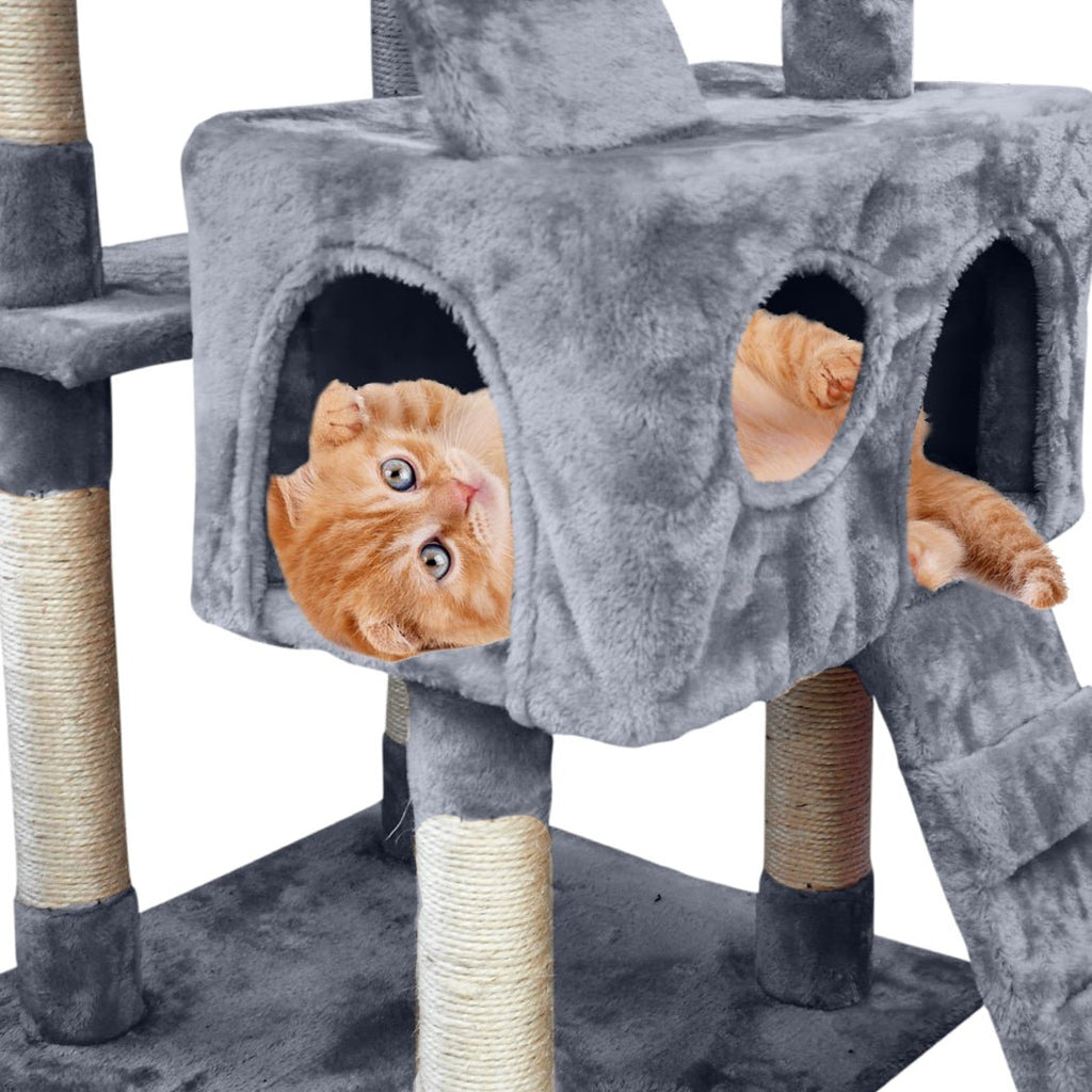 PaWz 2.1M Cat Scratching Post Tree Gym House Condo - Grey