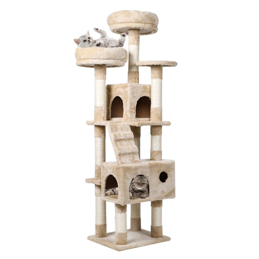 PaWz 1.4M Cat Tree Tower Condo House Post Scratching Furniture - Brown