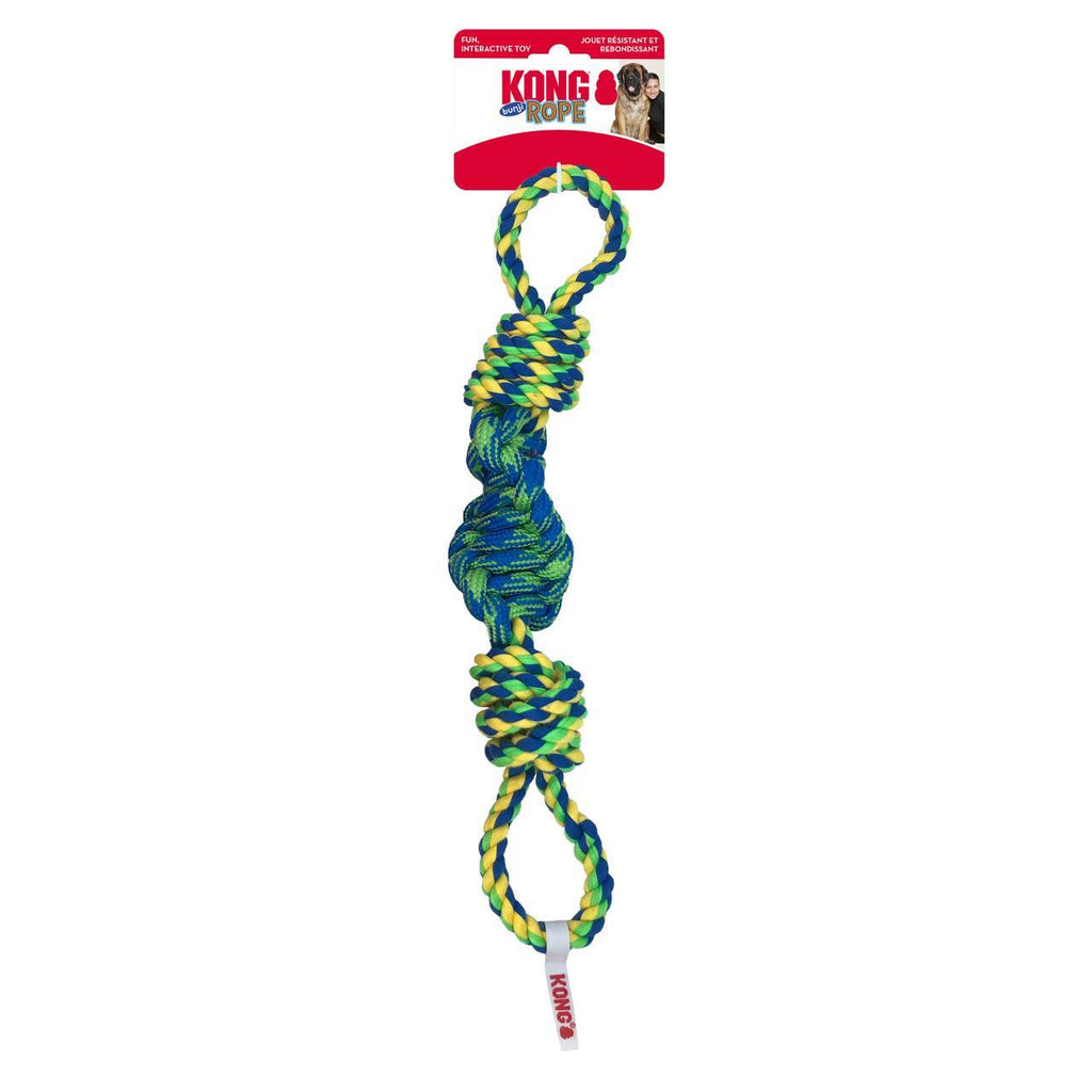 KONG Rope Bunji Tug Dog Toy - Assorted Colours - 4 Units