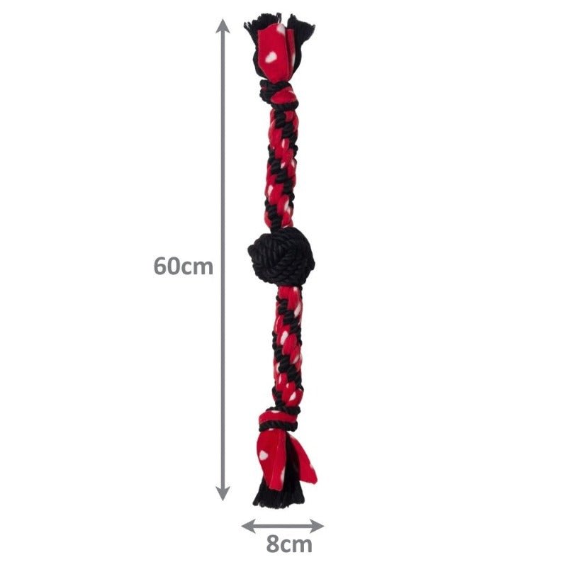 Kong Signature Rope Dual Knot With Ball Dog Toy