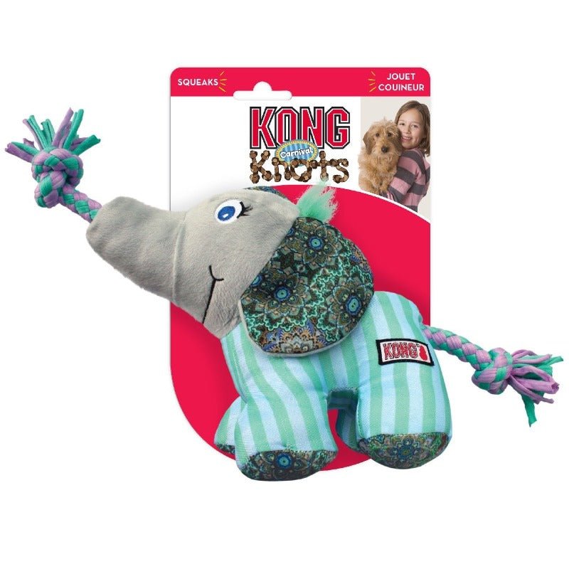 KONG Knots Carnival Elephant Dog Toy - Small/Medium - 3 Units