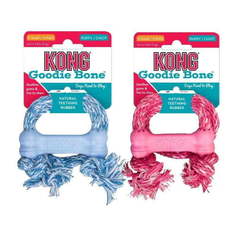 KONG Puppy Goodie Bone With Rope - X-Small - 4 Units