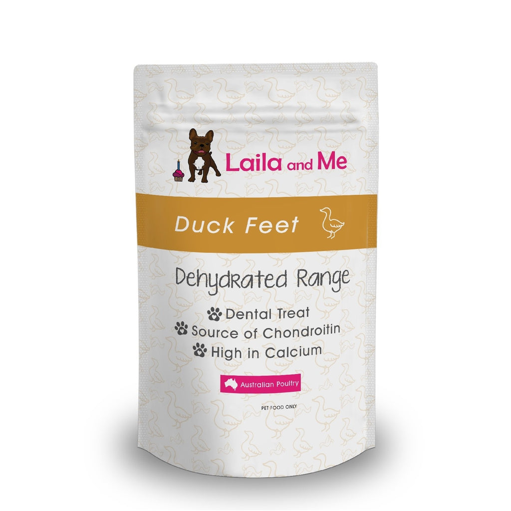 Laila & Me Dehydrated Duck Feet Crunchy Dog Treats - Pack of 4