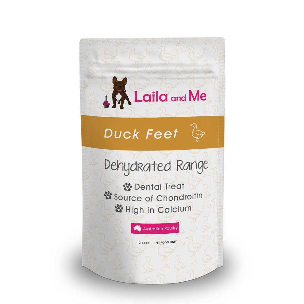 Laila & Me Dehydrated Duck Feet Crunchy Dog Treats - Pack of 12