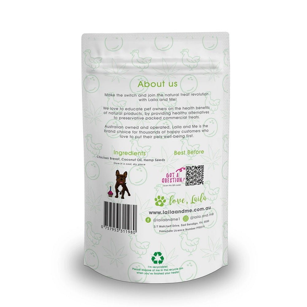 Laila & Me Dehydrated Coconut and Hemp Chicken Jerky - 75g