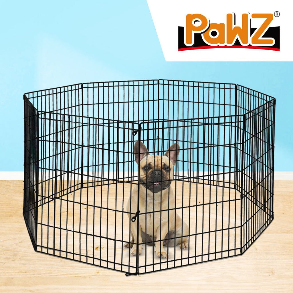 PaWz Pet Dog Playpen Puppy Exercise 8 Panel Fence -Extension No Door 42" - Black