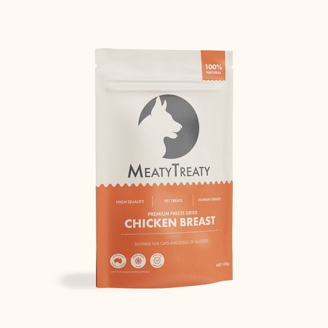 Meaty Treaty Freeze Dried Australian Chicken Breast Cat & Dog Treats - 100g