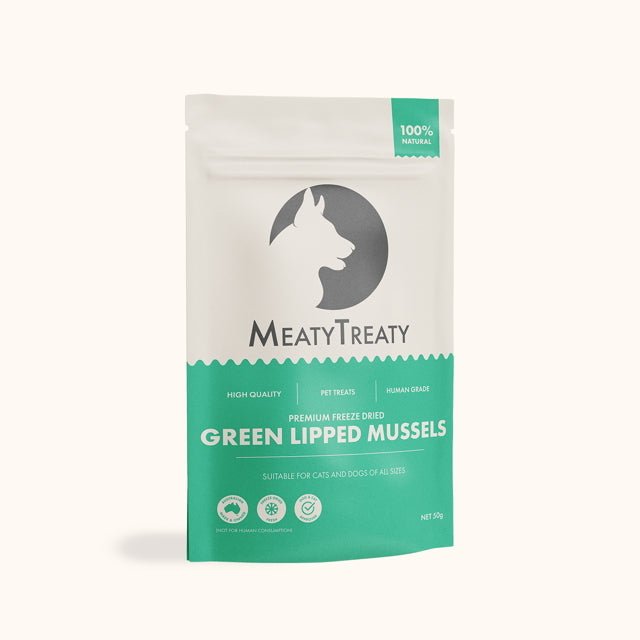 Meaty Treaty Freeze Dried New Zealand Green Lipped Mussels Cat & Dog Treats - 50g