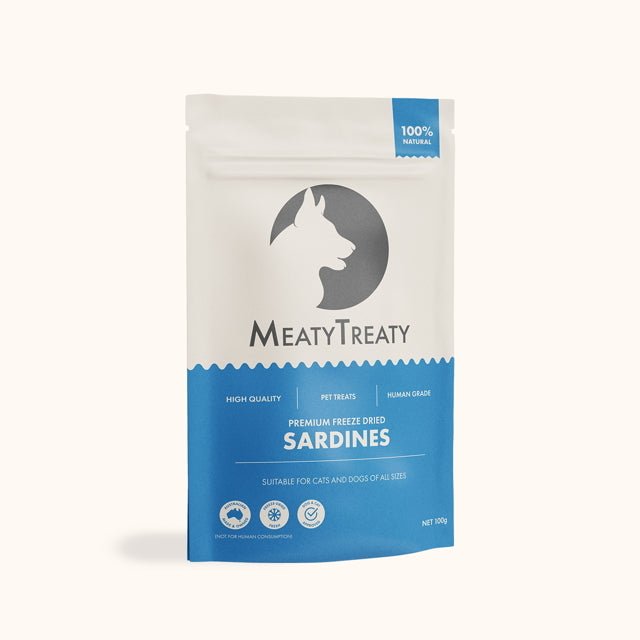 Meaty Treaty Freeze Dried Australian Whole Sardines Cat & Dog Treats - 100g