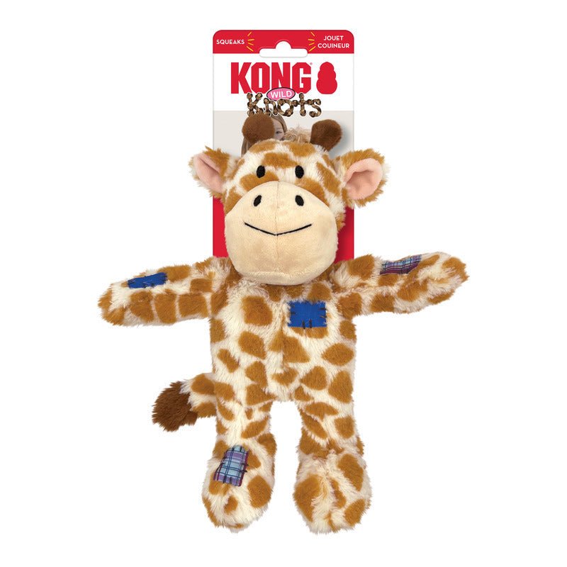 KONG Wild Knots Giraffe Tug & Snuggle Plush Dog Toy x 3 Units