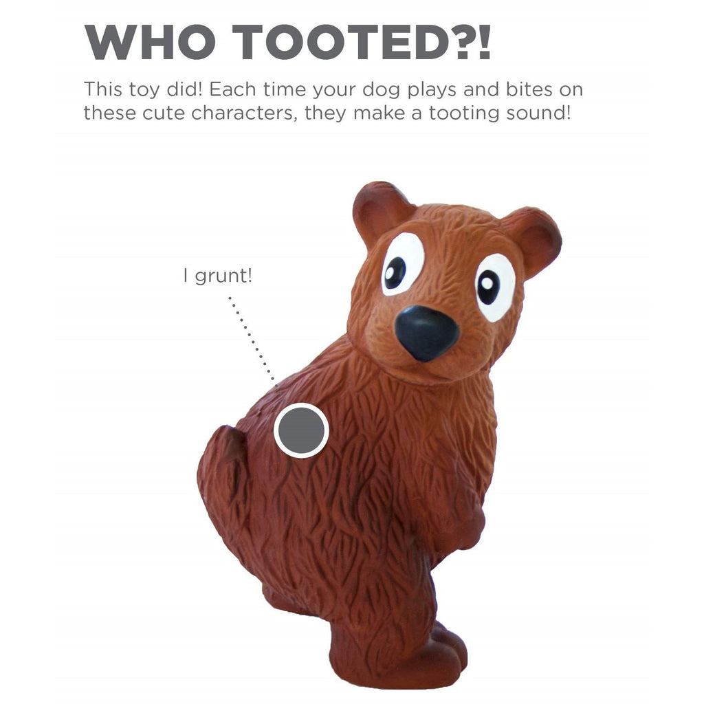 Outward Hound Tootiez Latex Rubber Grunter Dog Toy - Small Bear