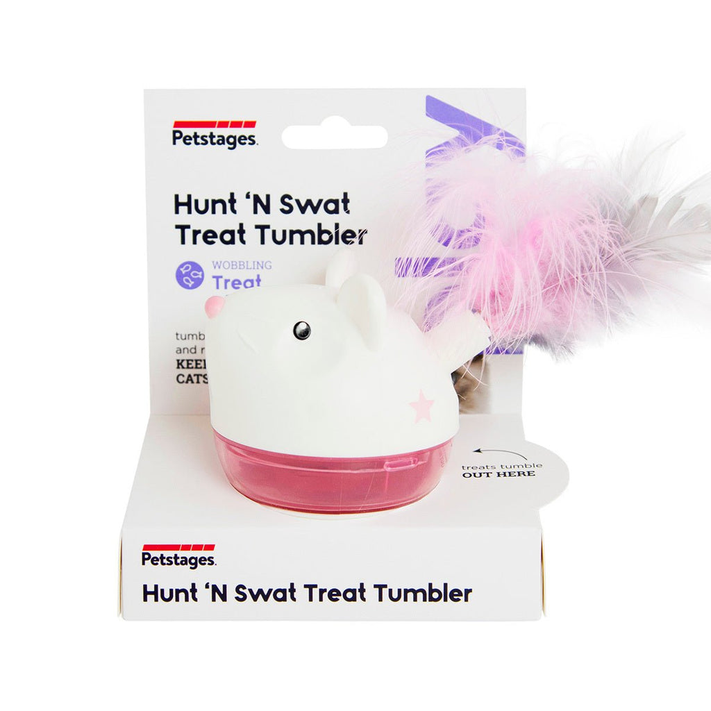 Pegstages Hunt 'N Swat Treat Tumbler Cat Toy - Pink