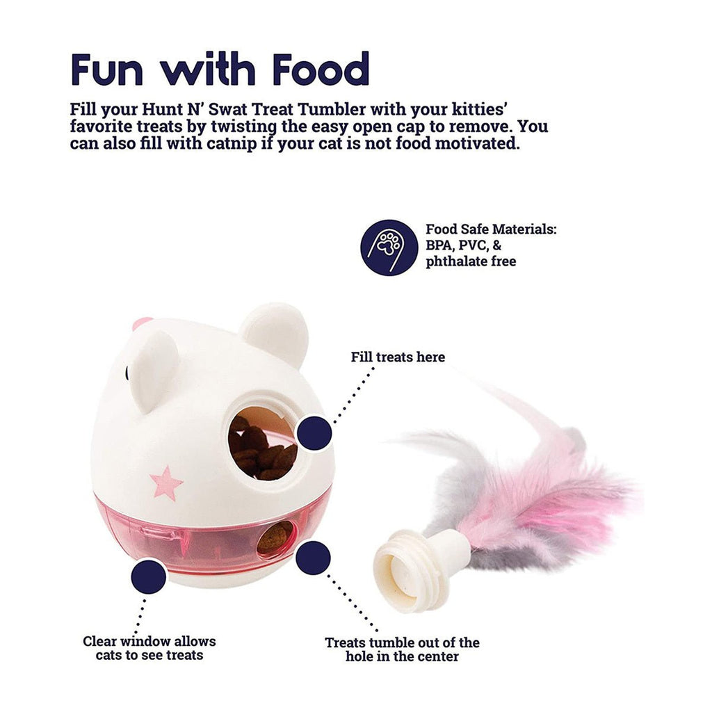 Pegstages Hunt 'N Swat Treat Tumbler Cat Toy - Pink