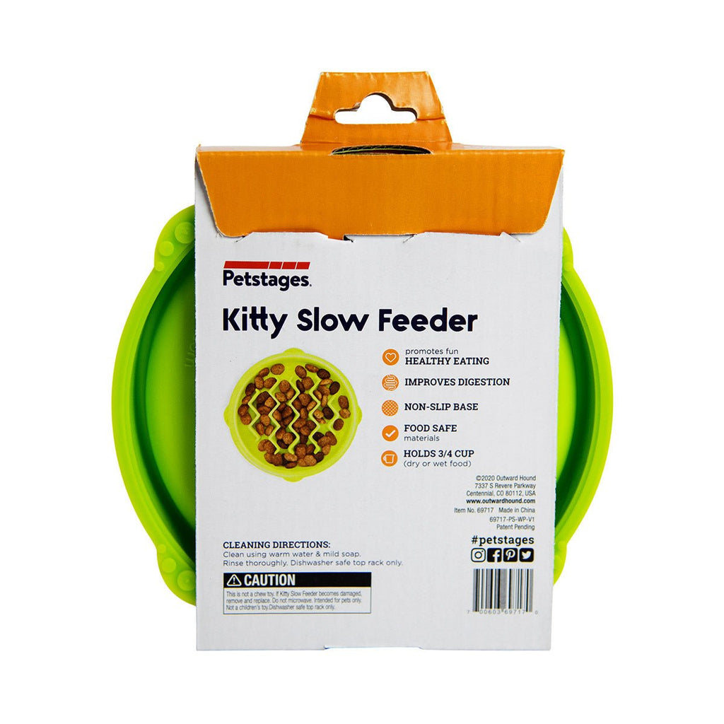 Petstages Kitty Slow Feeder Cat Bowl - Green - X-Small