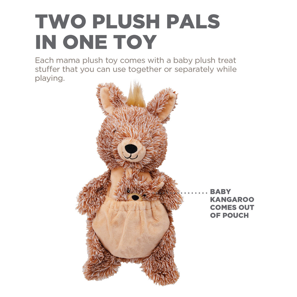 Charming Pet Pouch Pals Plush Dog Toy - Kangaroo with Baby Joey