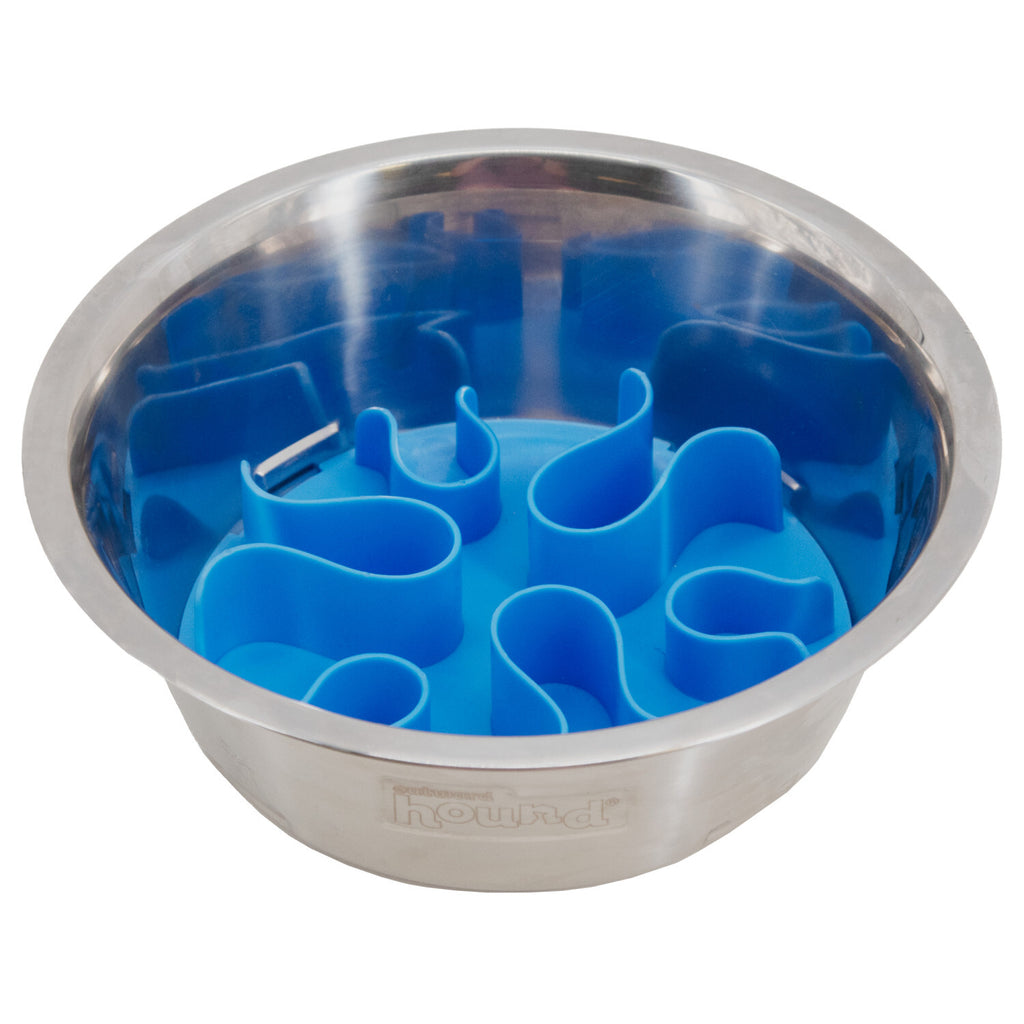 Outward Hound Stainless Steel Fun Feeder with Reversible Difficulty Insert