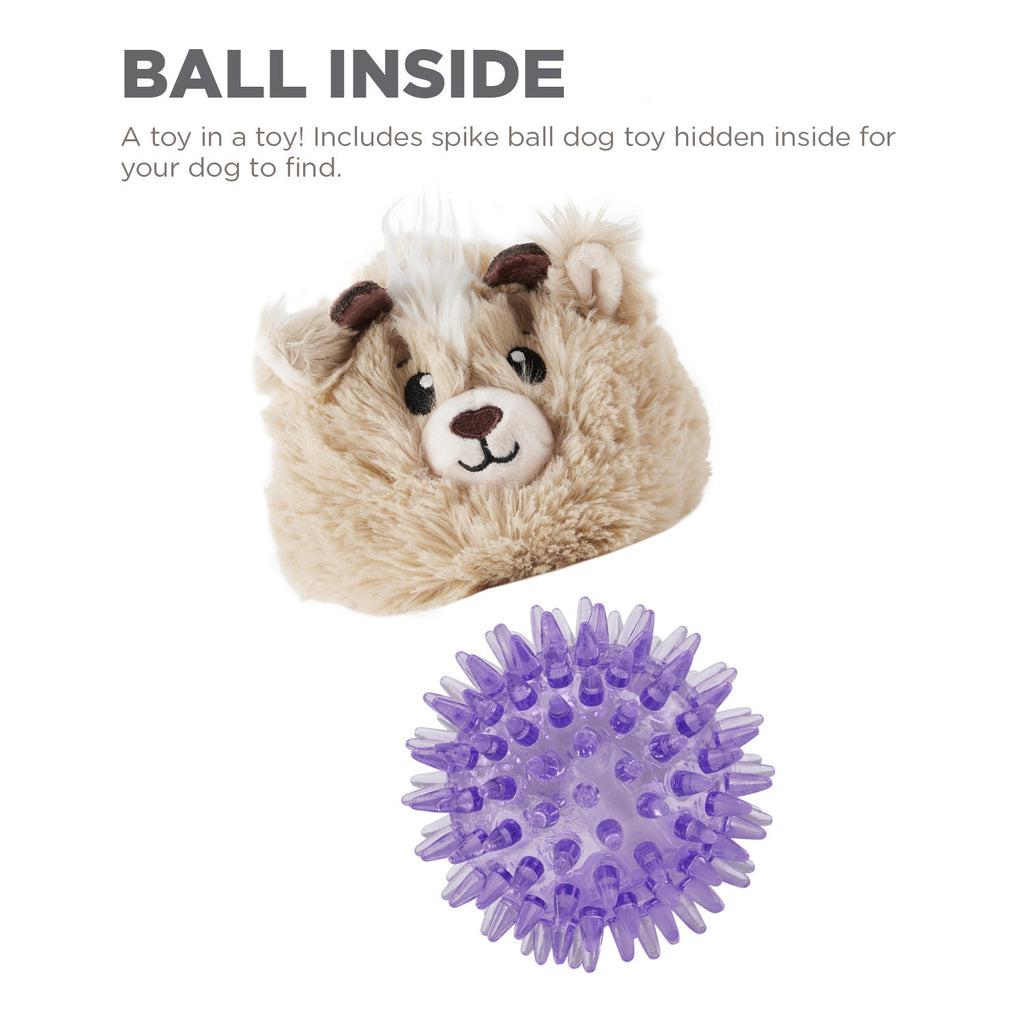 Outward Hound Reversi-Balls 2-in1- Plush & Ball Dog Toy - Antelope