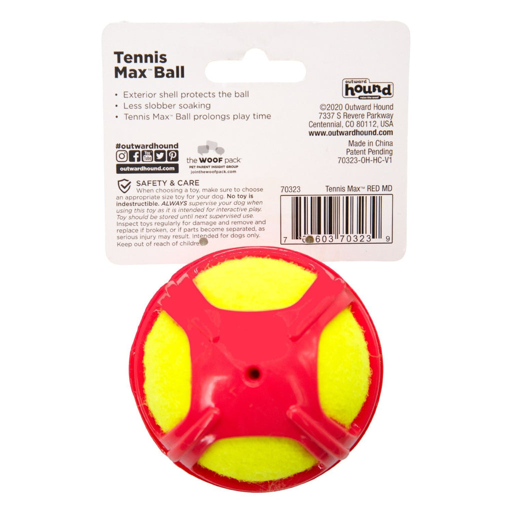 Outward Hound Tennis Max Fetch Dog Ball with Rubber Shell
