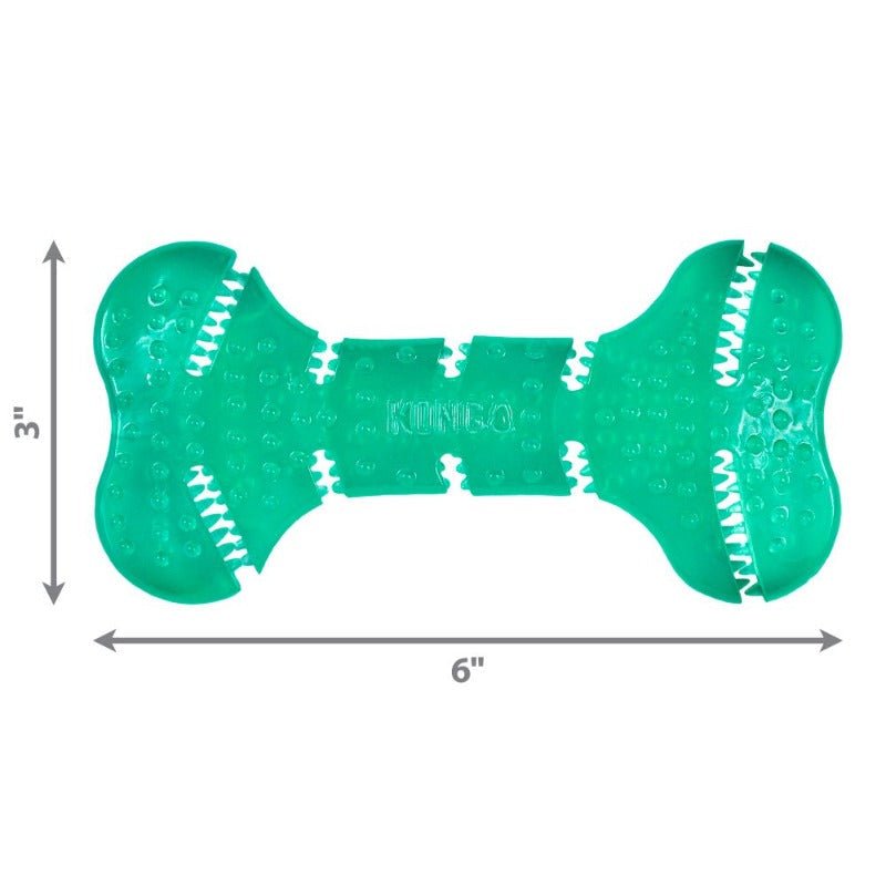 KONG Squeezz Dental Bone Rubber Dog Toy - 3 Units