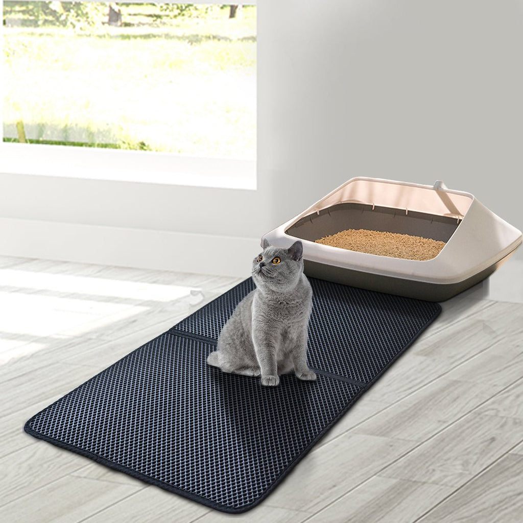 Large Waterproof Double Layer Cat Litter Mat Trapper Foldable Pad Pet Rug Pads