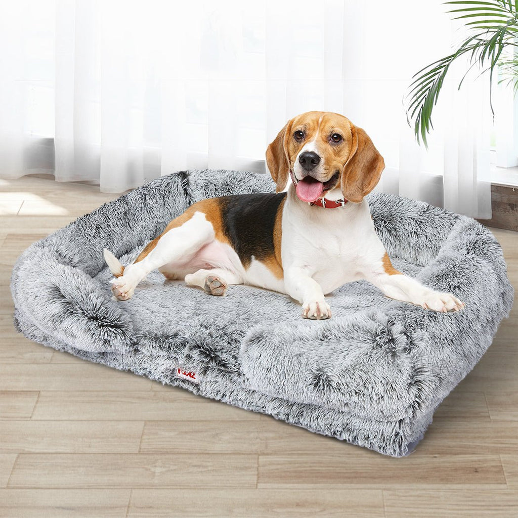 PaWz Pet Bed Orthopedic Sofa Dog Bed - Light Grey - M