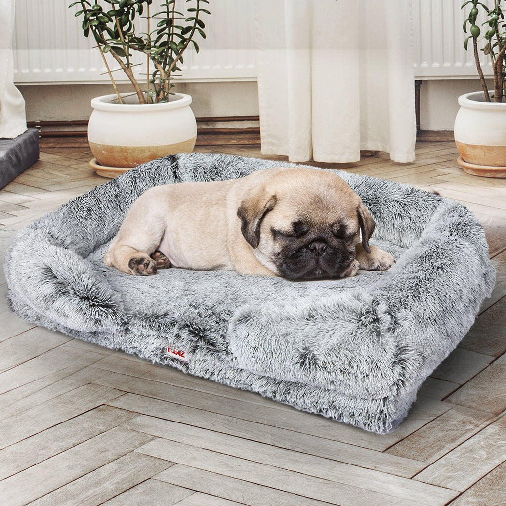 PaWz Pet Bed Orthopedic Sofa Dog Bed - Light Grey - S
