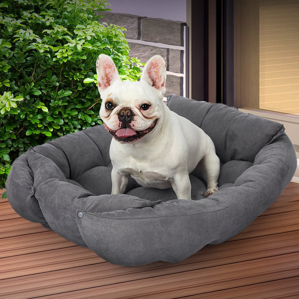 PaWz 2 Way Use Dog & Cat Soft Warm Pet Bed - Grey - S