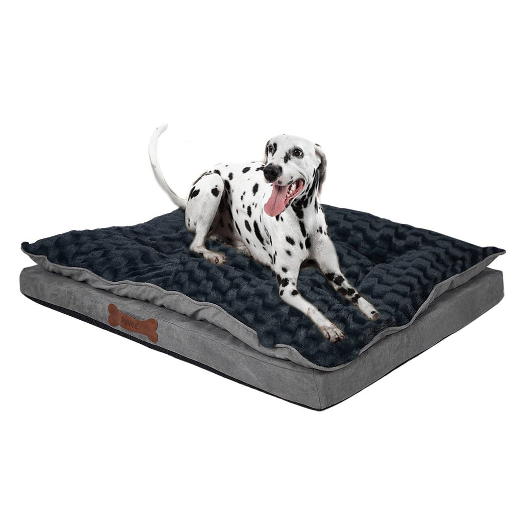 PaWz Dog Calming Bed Pet With Removable Cover - Grey - L