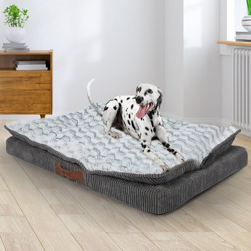 Dog Calming Bed Warm Soft Plush Foam Mattress - L