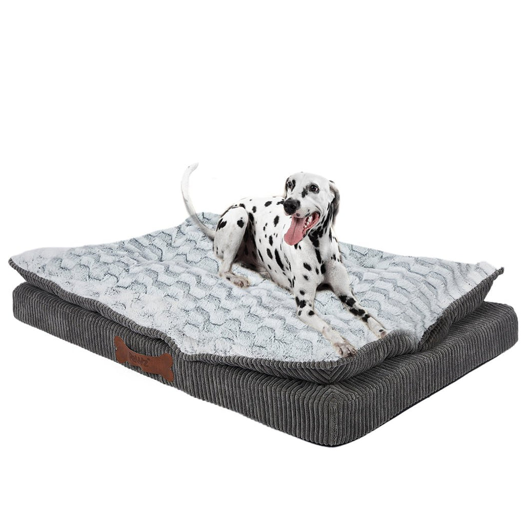 Dog Calming Bed Warm Soft Plush Foam Mattress - L
