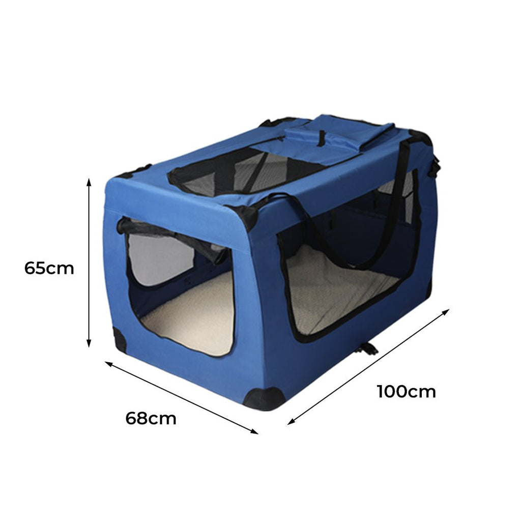PaWz Pet Travel Carrier Kennel Folding Soft Sided Dog Crate For Car Cage Large L