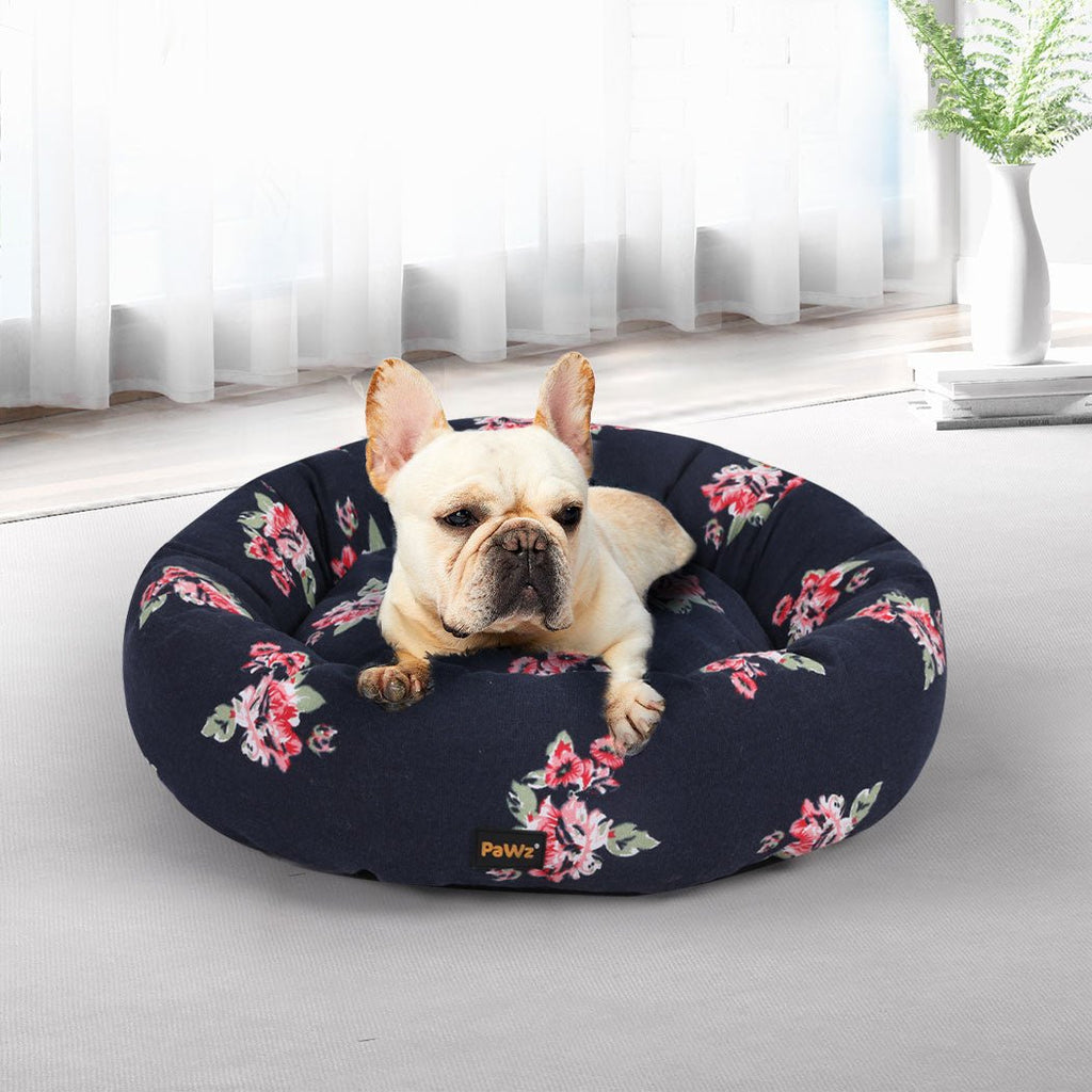PaWz Dog Calming Bed Pet Cat Washable Portable Round Kennel Summer Outdoor S