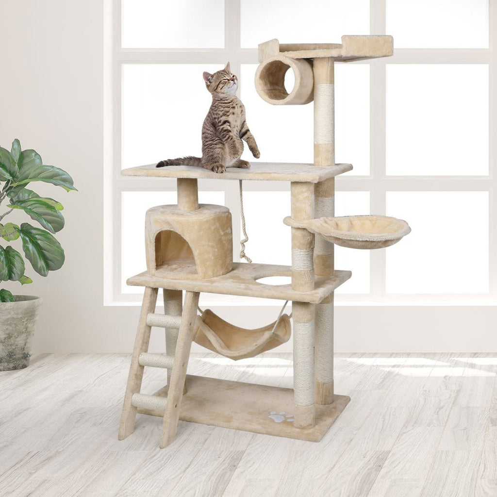 PaWz 1.6M Cat Tree Scratching Post Furniture Condo Tower – Cream