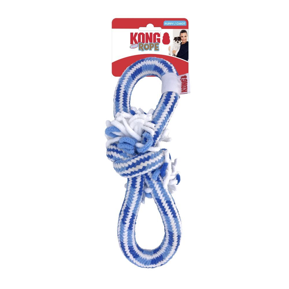 KONG Rope Tug Fetch Dog Toy for Puppies - Assorted Colours - 3 Units