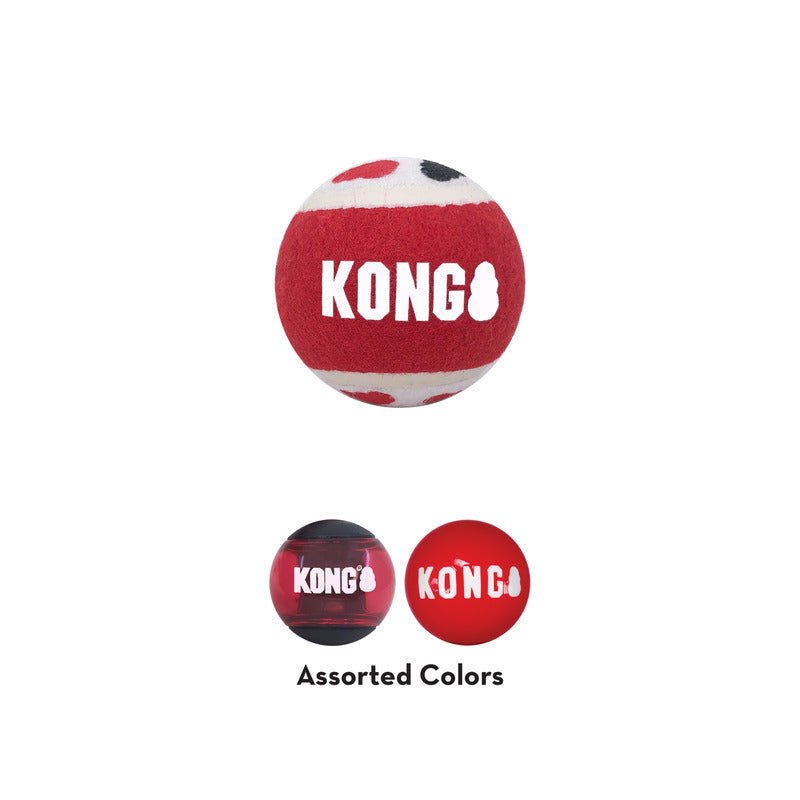 3 x KONG Signature Balls Fetch Dog Toys - Large - 3 x 3-Pack