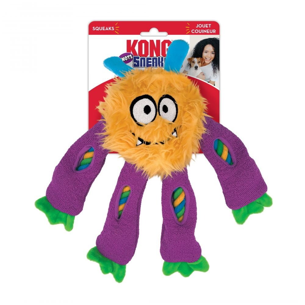 KONG Sneakerz Knots Plush Squeaker Rope Dog Toy