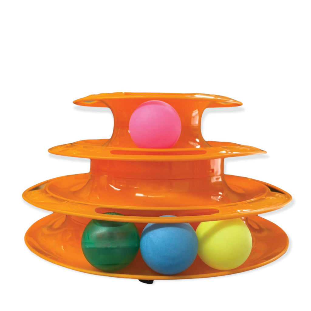 Interactive Cat Track Tower 3 Level LED Ball with Light Toy