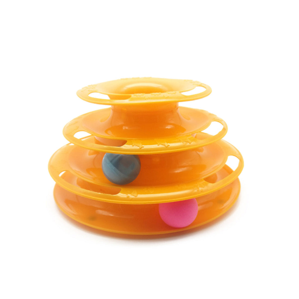 Interactive Cat Track Tower 3 Level LED Ball with Light Toy