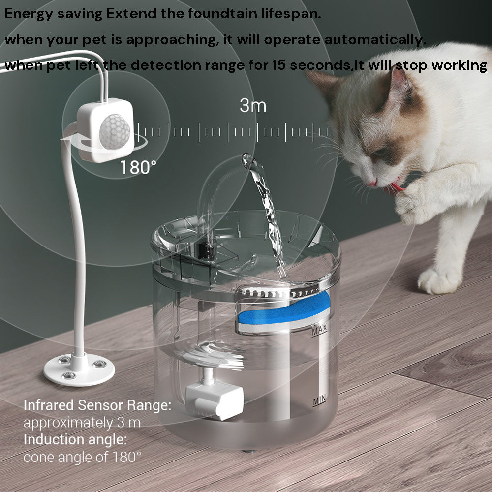 Cat Dog Automatic Water Fountain With Sensor Pet Water Dispenser 1.8L 